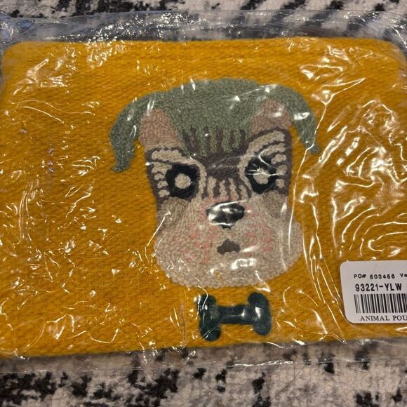 Sundance, Jenny Krauss Animal Tales Pouch, Yellow, Dog, Handmade, Wool, NEW - Picture 3 of 7